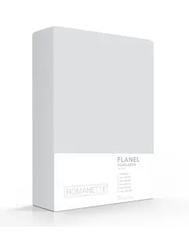 Romanette flanel hoeslaken  Zilver 90x220