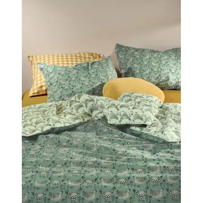 Covers & Co Chicken Run Dekbedovertrek Turquoise 200x200/220 Covers & Co Chicken Run Dekbedovertrek Turquoise 200x200/220