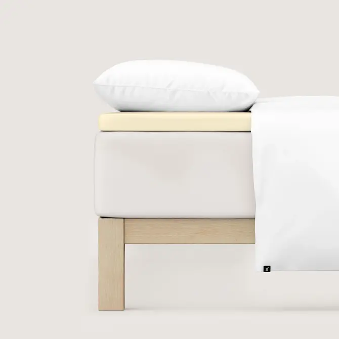Schlafgut Pure Jersey Topper Fitted Sheet M - 120x200 - 130x220 132 Yellow Light