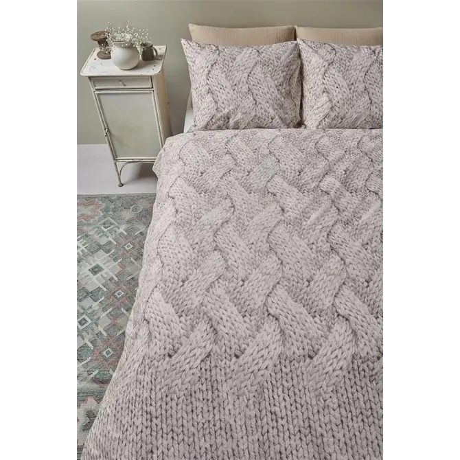 Ariande at Home - Housse de couette en laine Offwhite 140 x 200/220 cm