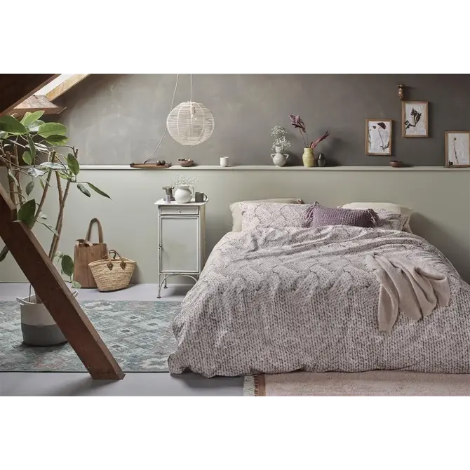 Ariande at Home - Housse de couette en laine Offwhite 140 x 200/220 cm