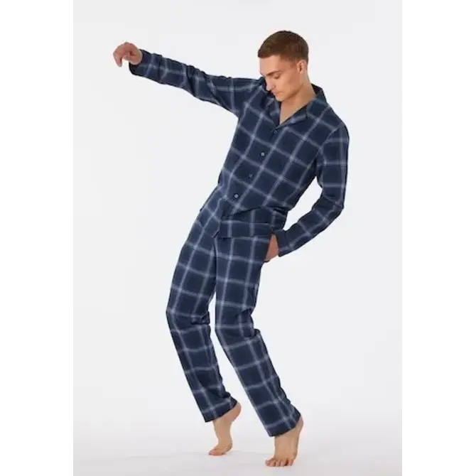Schiesser Pyjama Long nightblue 180276 50/M