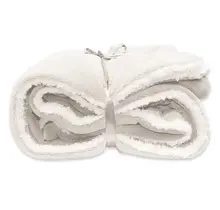 Unique Living Lars coral fleece/suede plaid 150x200cm dove white