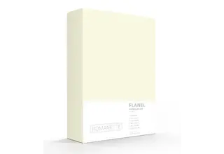 Romanette flanel hoeslaken  Ivoor 90x220