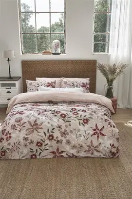 Riviera Maison Floral Flowers Housse de couette - Rouge 240x200/220 cm