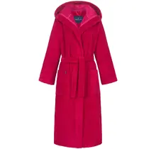 Morgenstern damesbadjas met capuchon Geena 2 kirschrot Maat XL