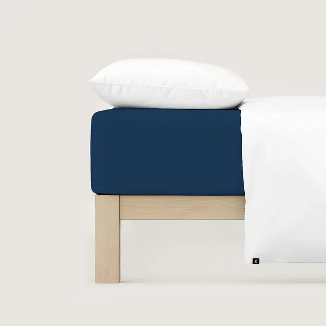 Schlafgut Drap-housse en pur Jersey M - 120x200 - 130x220 570 Blue Deep