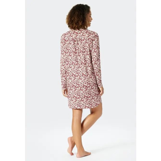 Schiesser Nachthemd lange mouw plum 176995 44/XXL