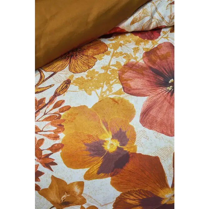 Beddinghouse Flora Dekbedovertrek - Ochre 200 x 200/220