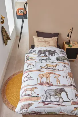 Beddinghouse Kids Big Five Dekbedovertrek - Naturel 140 x 200/220 cm