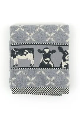 Bunzlau Castle Kitchen Towel Cows Grey (essuie-tout en forme de château)