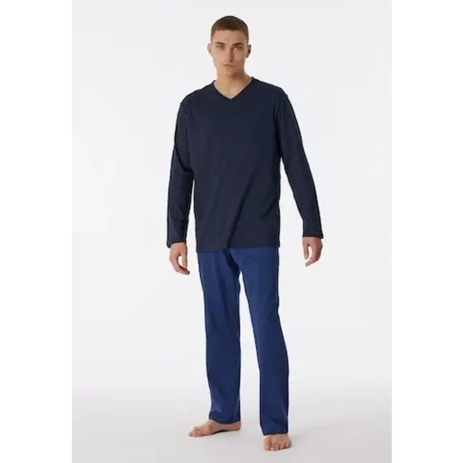 Schiesser Pyjama long bleu nuit 180251 48/S