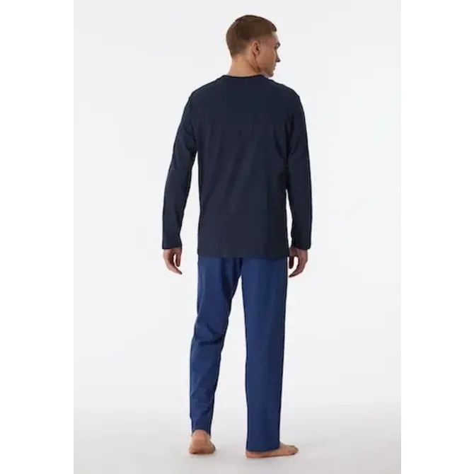 Schiesser Pyjama long bleu nuit 180251 48/S
