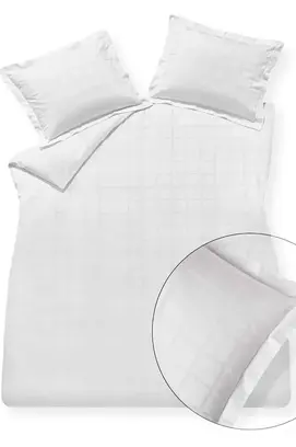 Vandyck Home 78 Check 300Tc Taie d'oreiller (60x70) blanc