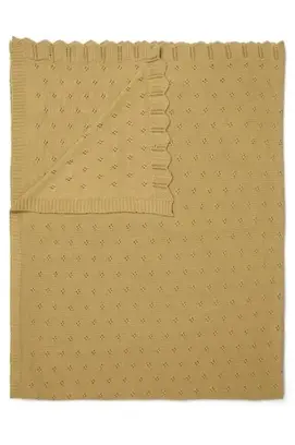 Essenza knitted Ajour plaid Fern yellow 130x170