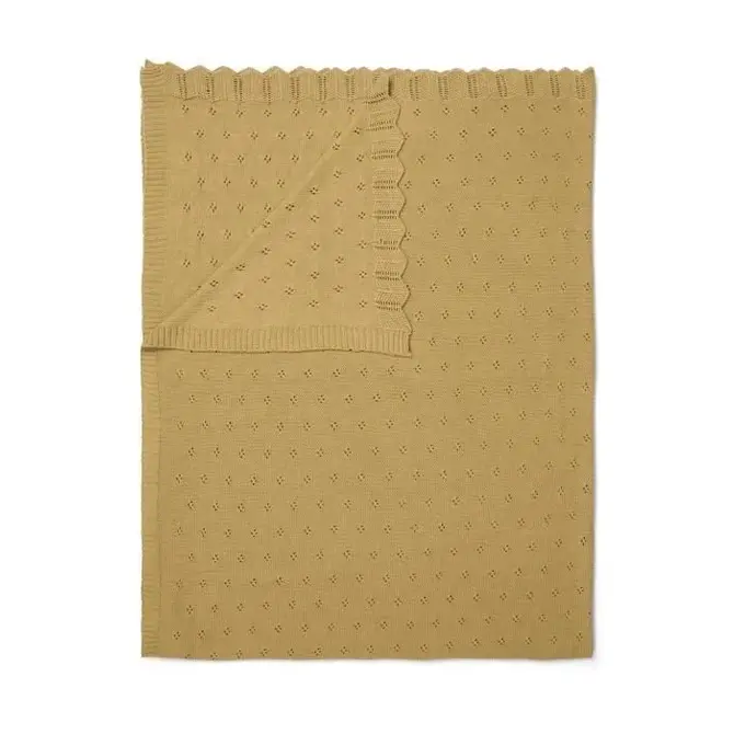 Essenza tricoté Ajour plaid Fern jaune 130x170