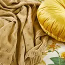 Essenza Essenza tricoté Ajour plaid Fern jaune 130x170