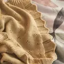 Essenza Essenza tricoté Ajour plaid Fern jaune 130x170