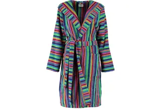 Cawö Ladies Bathrobe Short with Hood 7049 Multi 46