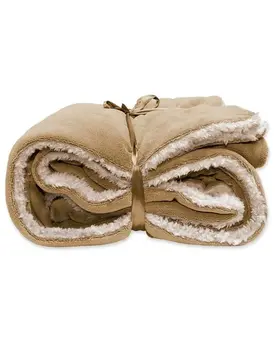 Unique Living Lars coral fleece/suede plaid 150x200cm Honey