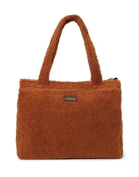 Essenza Peyton Teddy Shoulder Bag L: 42 - W: 12,5 - H: 35 Leather brown