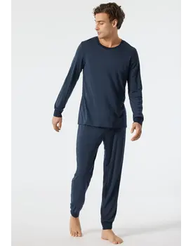 Schiesser Pyjama Long dark blue 178114 56/XXL