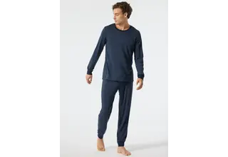 Schiesser Pyjama long bleu foncé 178114 56/XXL