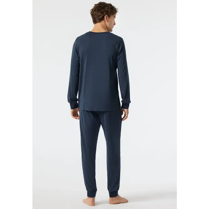 Schiesser Pyjama Long dark blue 178114 56/XXL