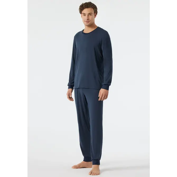 Schiesser Pyjama Long dark blue 178114 56/XXL
