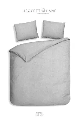 Heckett & Lane Franela housse de couette 200x200/220 Mist Grey