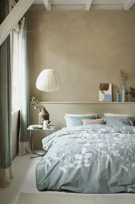 Ariande at Home Plant Dekbedovertrek Blue 240 x 200/220 cm