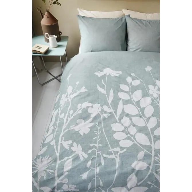 Ariande at Home Housse de couette végétale bleue 240 x 200/220 cm