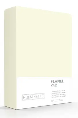 Romanette flanel laken ivoor 200x260