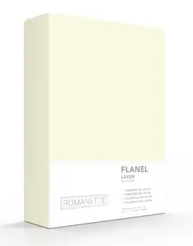 Romanette flanel laken ivoor 200x260