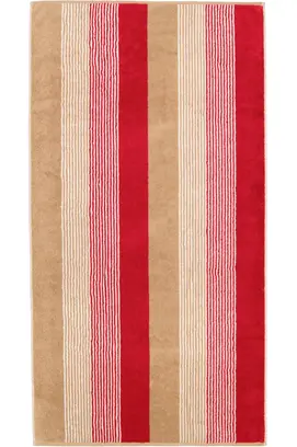 Cawö Coast  Handdoek rot/natur 50/100