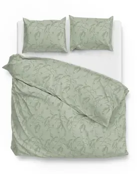 Zo Home Fiori di Satinado Dekbedovertrek 200x200/220 Foam Green