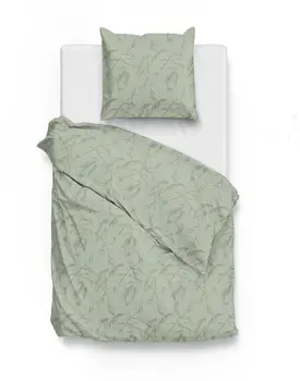 Zo Home Fiori di Satinado Dekbedovertrek 200x200/220 Foam Green