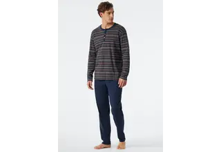 Schiesser Pyjama Long dark grey mel. 178104 48/S
