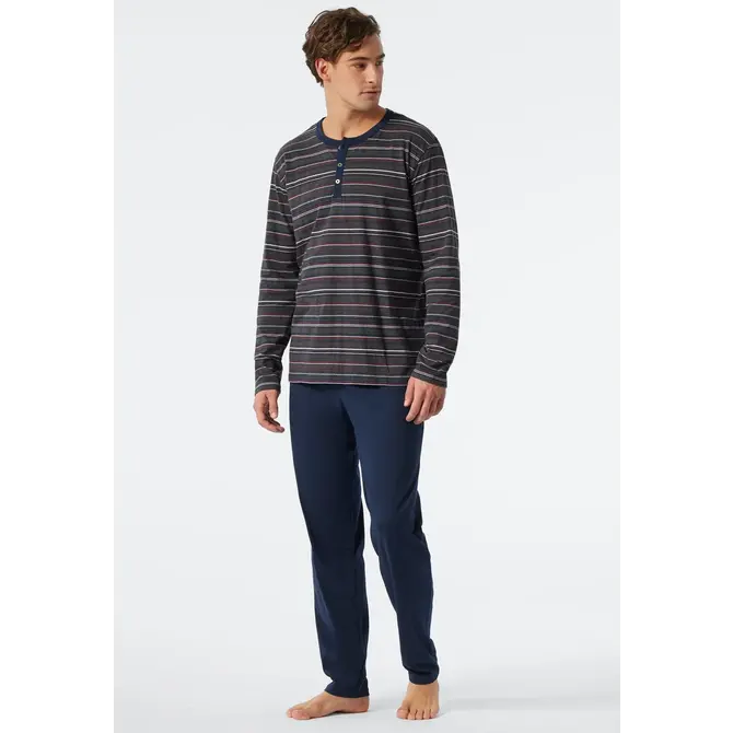 Schiesser Pyjama long gris foncé mel. 178104 48/S