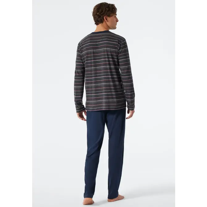Schiesser Pyjama long gris foncé mel. 178104 48/S