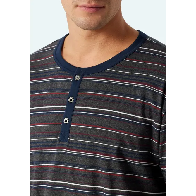 Schiesser Pyjama long gris foncé mel. 178104 48/S