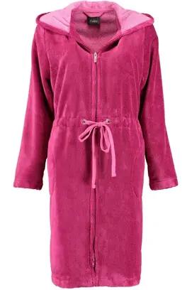 Cawö Dames Korte Badjas Capuchon 822 - Beere  36/38