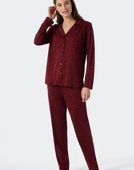 Schiesser Pyjama Long 178056 wine red 42/XL