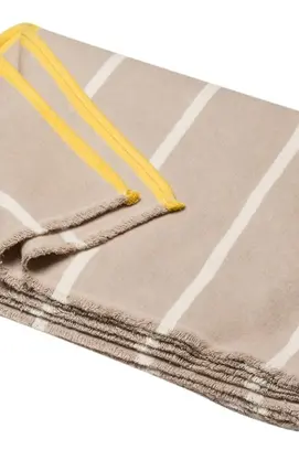 David Fussenegger LUCA flannel cotton plaid - stripes 200x140 cm sand