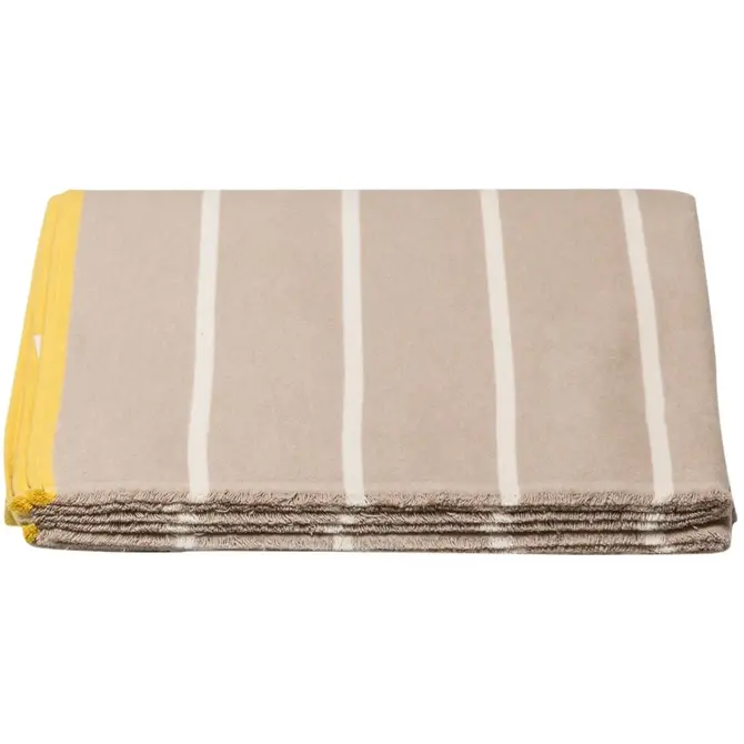 David Fussenegger LUCA flanelle coton plaid - rayures 200x140 cm sable