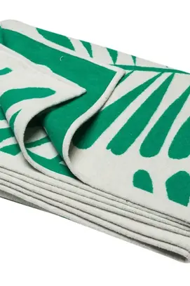 David Fussenegger LUCA cotton plaid - palm leaf 200x140 cm green