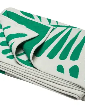 David Fussenegger LUCA cotton plaid - palm leaf 200x140 cm green