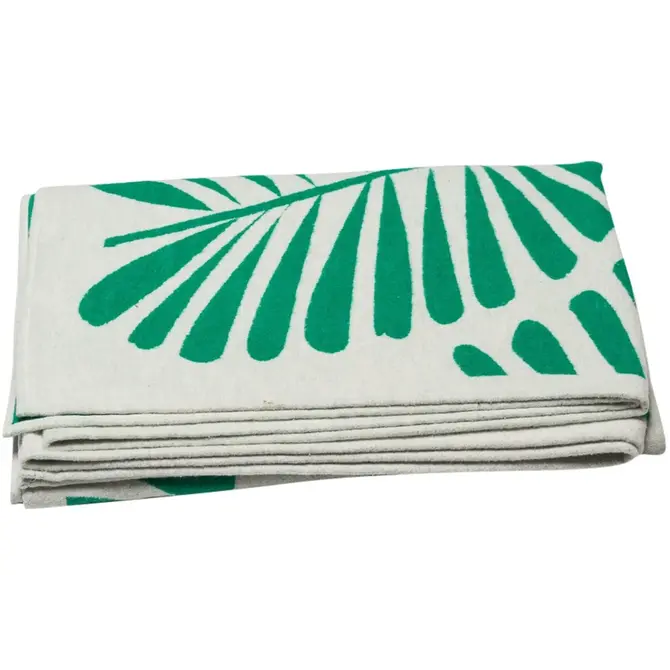 David Fussenegger LUCA plaid en coton - feuille de palmier 200x140 cm vert