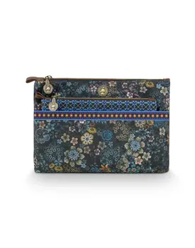 Pip Studio Cosmetic Bag Combi Tutti i Fiori Blue 26x18x7.5cm/22x13x1cm