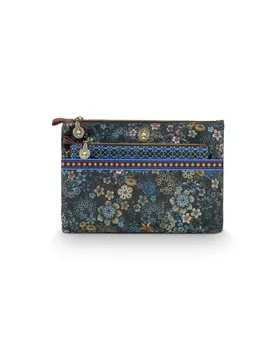 Pip Studio Cosmetic Bag Combi Tutti i Fiori Blue 26x18x7.5cm/22x13x1cm